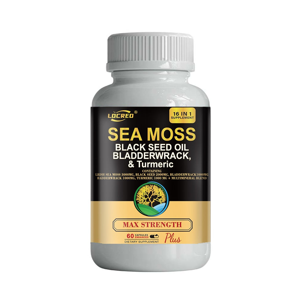 Sea Moss & Black Seed Oil Supplement – 16-in-1 Superfood Blend for Energy, Joints & Immunity 60 Capsules