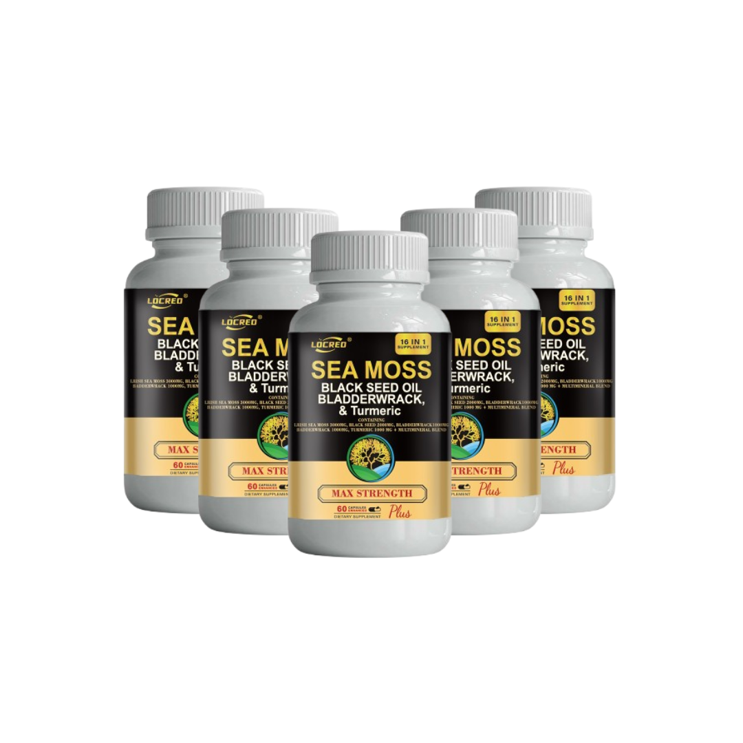 Sea Moss & Black Seed Oil Supplement – 16-in-1 Superfood Blend for Energy, Joints & Immunity 60 Capsules