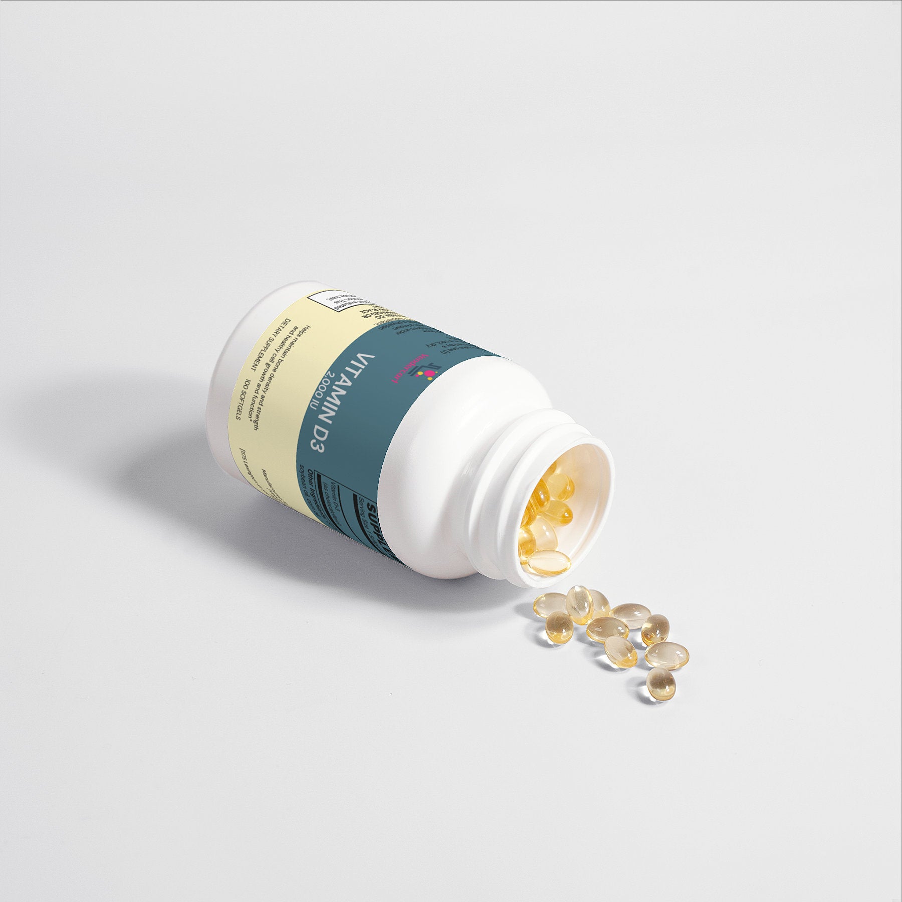 Vitamin D3 2000 IU – Bone Strength, Immune Support & Energy Boost – 100 Softgels Supplement