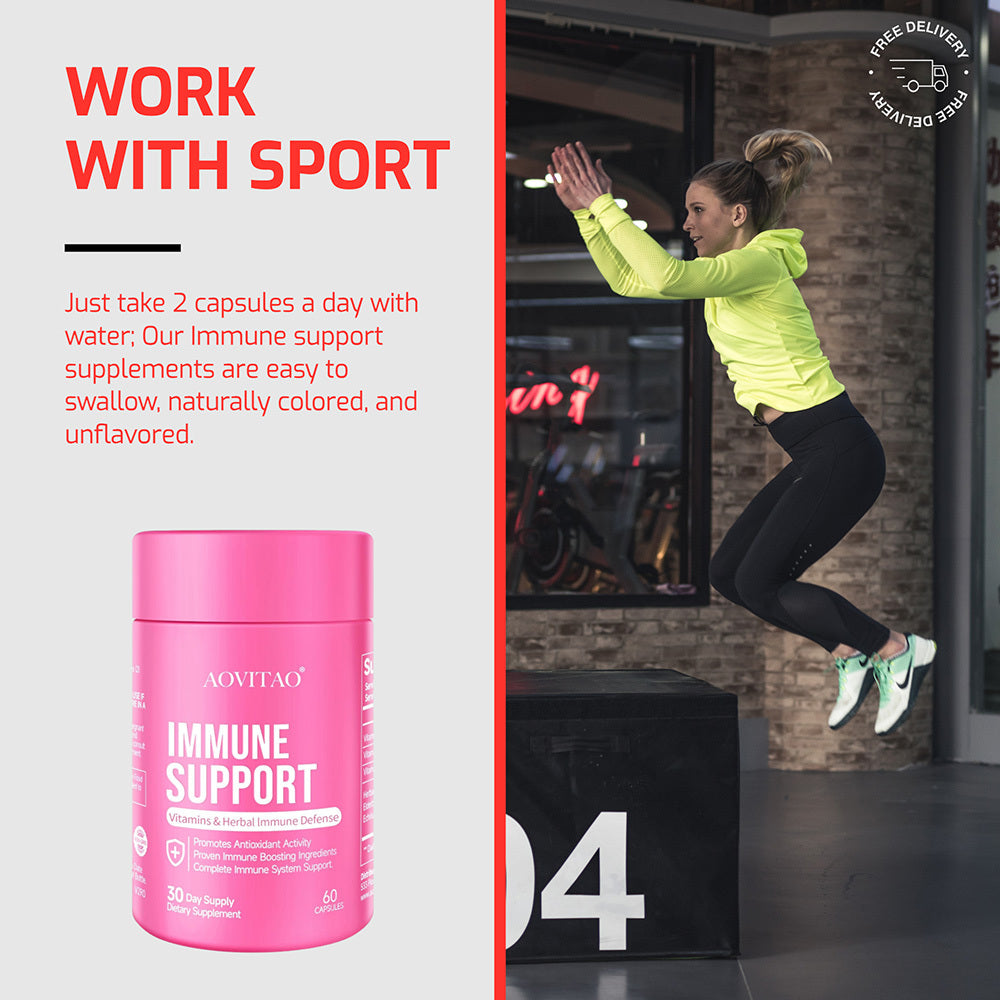 Immune Support Supplement – Vitamins & Herbal Blend for Strong Immunity, Antioxidant Protection, and Daily Wellness – 60 Capsules